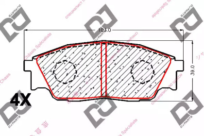 Комплект тормозных колодок DJ PARTS BP1829